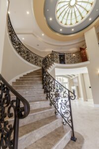 Staircase interior view of custom built homes in Cupertino